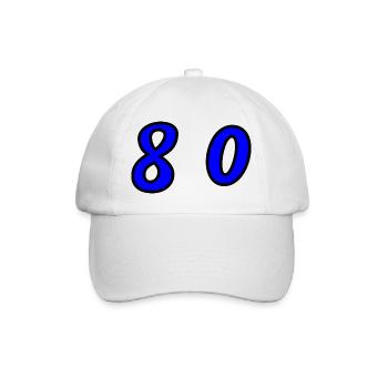 80. 80 JAHRE. 80. JUBILÄUM. 80-JAHRES-JUBILÄUM. - Baseballkappe - Weiß/Weiß - Vorne