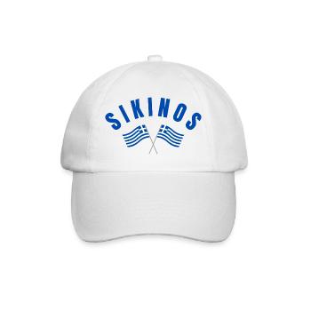 Sikinos Griechische Flaggen - Baseballkappe - Weiß/Weiß - Vorne