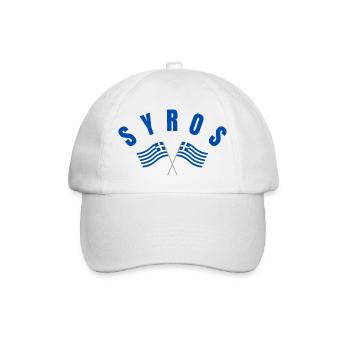 Syrosische griechische Flaggen - Baseballkappe - Weiß/Weiß - Vorne