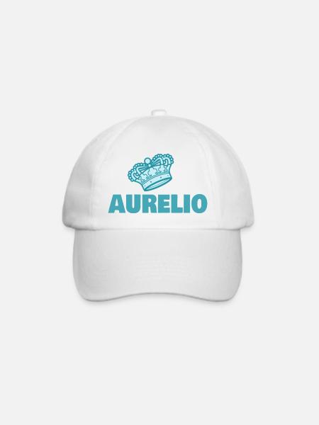 Geschenk für Aurelio - Baseballkappe - Weiß/Weiß