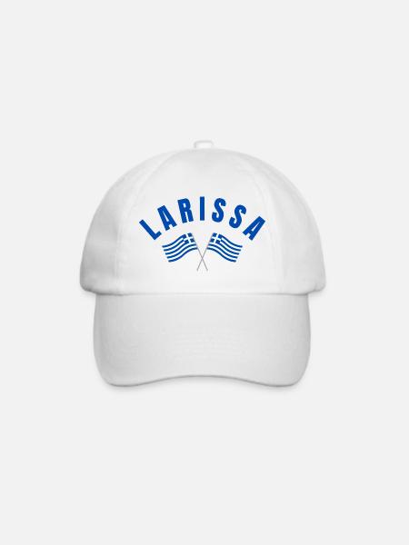 Larissa Griechische Flaggen - Baseballkappe - Weiß/Weiß