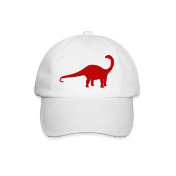 Brontosaurus Silhouette - Baseballkappe - Weiß/Weiß - Vorne