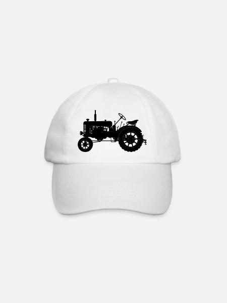 Traktor Vintage - Baseballkappe - Weiß/Weiß
