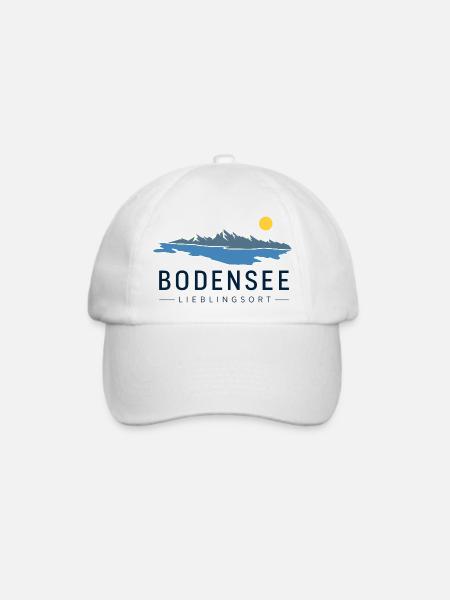 Bodensee Lieblingsort, Lake Constance Travel Desig - Baseballkappe - Weiß/Weiß