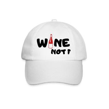 Minimalistische Weinflaschen-Illustration - Baseballkappe - Weiß/Weiß - Vorne
