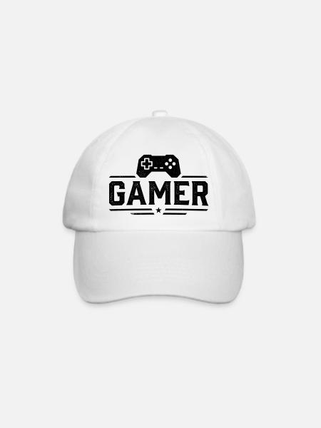 Gamer Controller Silhouette - Baseballkappe - Weiß/Weiß