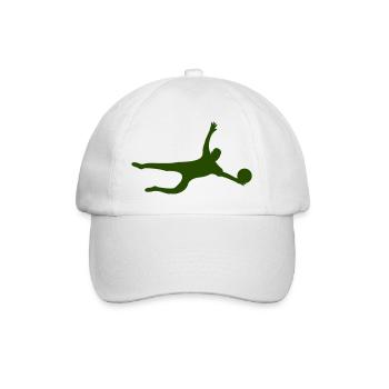 Dynamische Sportsilhouette Torwart - Baseballkappe - Weiß/Weiß - Vorne