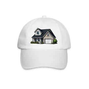 Ländliches Haus Illustration - Baseballkappe - Weiß/Weiß - Vorne