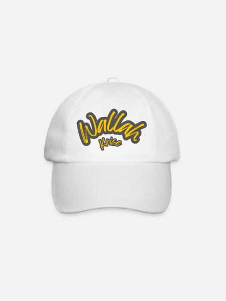Wallah Krise Schriftzug Neon Gelb - Baseballkappe - Weiß/Weiß