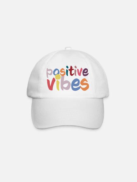 positive vibes - Baseballkappe - Weiß/Weiß