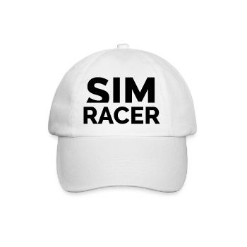 Simracer aus Leidenschaft Gaming - Baseballkappe - Weiß/Weiß - Vorne