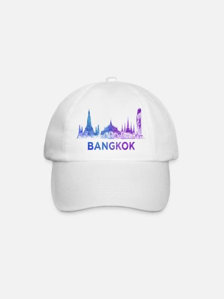 Bangkok Skyline - Baseballkappe - Weiß/Weiß