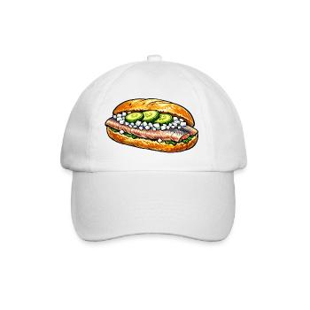 Fisch Brötchen - Baseballkappe - Weiß/Weiß - Vorne