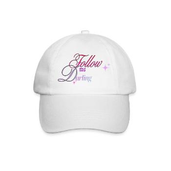 Follow Me Darling Schriftzug - Baseballkappe - Weiß/Weiß - Vorne