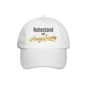 Rente mit Auszeichnung – Design mit goldnen Sterne - Baseballkappe - Weiß/Weiß - Vorne