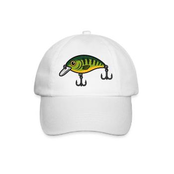 Köderfisch Crankbait Neon Grün - Baseballkappe - Weiß/Weiß - Vorne