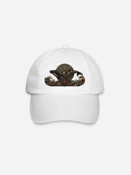 Steampunk-Wal mit Edelsteinen - Baseballkappe - Weiß/Weiß