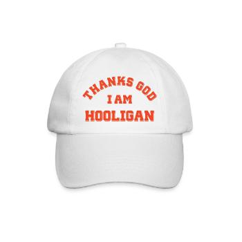 Gott sei Dank bin ich Hooligan - Baseballkappe - Weiß/Weiß - Vorne