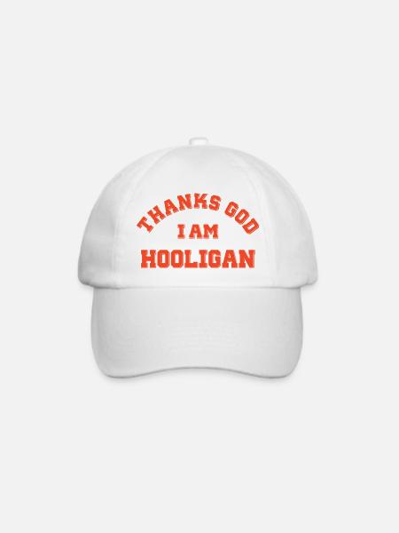 Gott sei Dank bin ich Hooligan - Baseballkappe - Weiß/Weiß