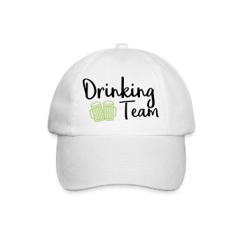 Zwei Bierkrüge Stoßen - Baseballkappe - Weiß/Weiß - Vorne