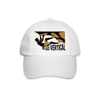 Boulderer Ueberhang Grafik - Baseballkappe - Weiß/Weiß - Vorne