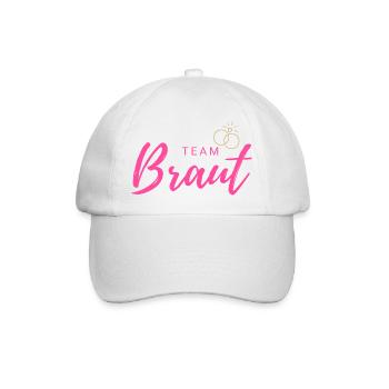 Team Braut Pink Script - Baseballkappe - Weiß/Weiß - Vorne