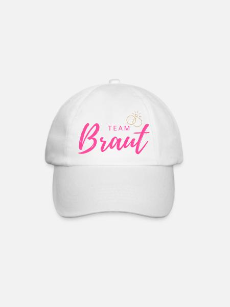 Team Braut Pink Script - Baseballkappe - Weiß/Weiß