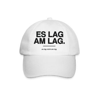 Es lag am Lag - Zocker Spruch Gaming Ausrede - Baseballkappe - Weiß/Weiß - Vorne