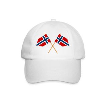 Norwegische Flagge - Baseballkappe - Weiß/Weiß - Vorne