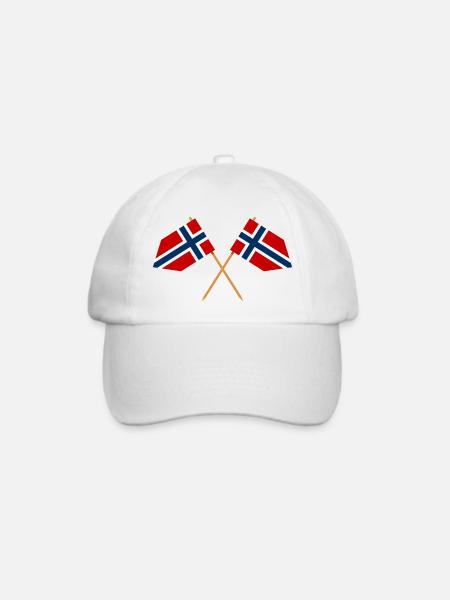 Norwegische Flagge - Baseballkappe - Weiß/Weiß