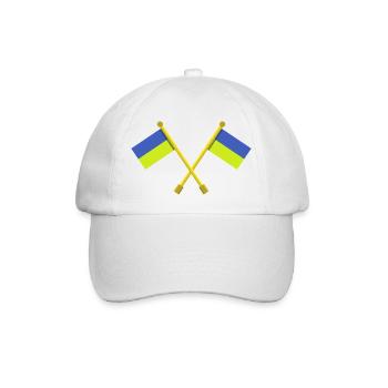 Ukrainische Flagge - Baseballkappe - Weiß/Weiß - Vorne