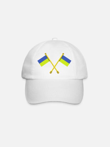 Ukrainische Flagge - Baseballkappe - Weiß/Weiß