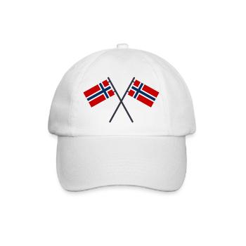 Norwegische Flagge - Baseballkappe - Weiß/Weiß - Vorne