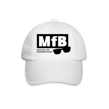 MfB Meister für Bäderbetriebe Bademeister Brille - Baseballkappe - Weiß/Weiß - Vorne
