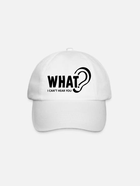 Eingeschränktes Hörvermögen. Taub, Hörverlust, ich kann nicht hören - Baseballkappe - Weiß/Weiß