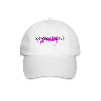 Pinker Farbklecks - Quoten Punk Statement - Baseballkappe - Weiß/Weiß - Vorne