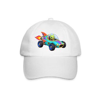 Alien Raketenrennwagen Cartoon - Baseballkappe - Weiß/Weiß - Vorne