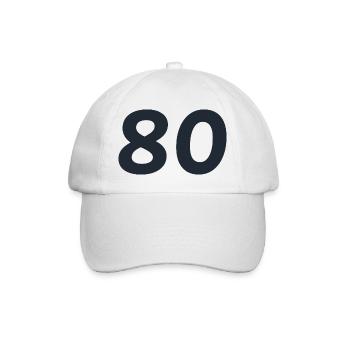 80. 80 JAHRE. 80. JUBILÄUM. 80-JAHRES-JUBILÄUM. - Baseballkappe - Weiß/Weiß - Vorne