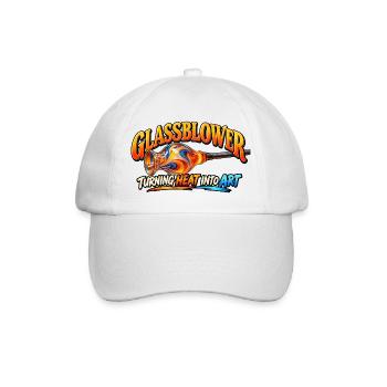 Glasbläser verwandelt Hitze in Kunst – Glaskünstler D - Baseballkappe - Weiß/Weiß - Vorne