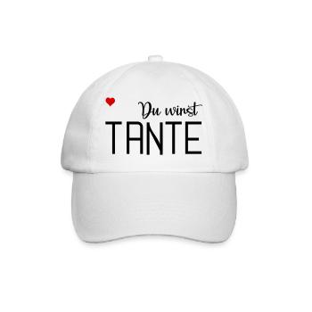 Du wirst Tante - Baseballkappe - Weiß/Weiß - Vorne