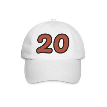 20. 20. JAHRESTAG. 20-JÄHRIGES JUBILÄUM. 20 JAHRE. - Baseballkappe - Weiß/Weiß - Vorne