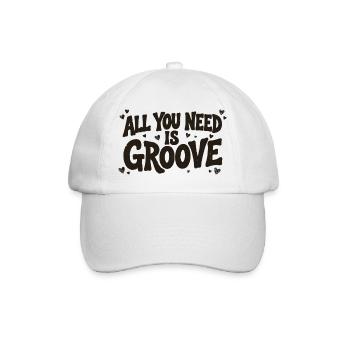 Alles, was du brauchst, ist Groove - Baseballkappe - Weiß/Weiß - Vorne