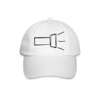 Taschenlampe handgezeichnet - Baseballkappe - Weiß/Weiß - Vorne