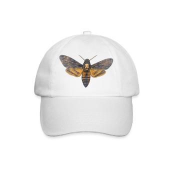 Sphinx-Schädel-Nacht-Schädel-Schmetterling - Baseballkappe - Weiß/Weiß - Vorne