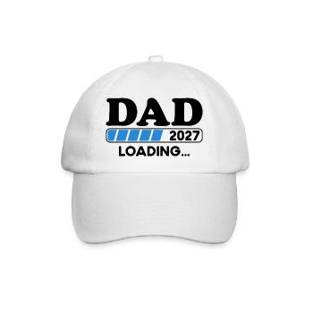 Dad 2027 Loading Papa Baby Geschenk - Baseballkappe - Weiß/Weiß - Vorne