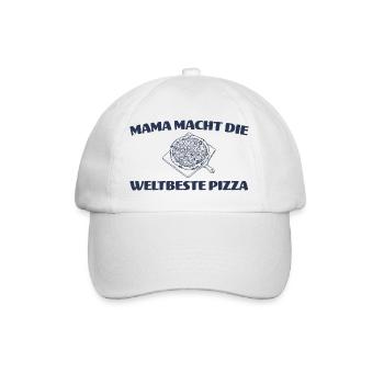 Mama macht die weltbeste Pizza - Pizzabäckerin - Baseballkappe - Weiß/Weiß - Vorne