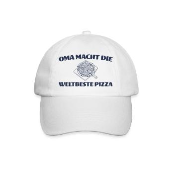 Oma macht die weltbeste Pizza - Pizzabäckerin - Baseballkappe - Weiß/Weiß - Vorne