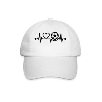 Fußball Herzschlag Herzschlag Herzschlag - Baseballkappe - Weiß/Weiß - Vorne