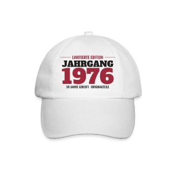 Jahrgang 1976 Limitierte Edition – 50. Geburtstag - Baseballkappe - Weiß/Weiß - Vorne