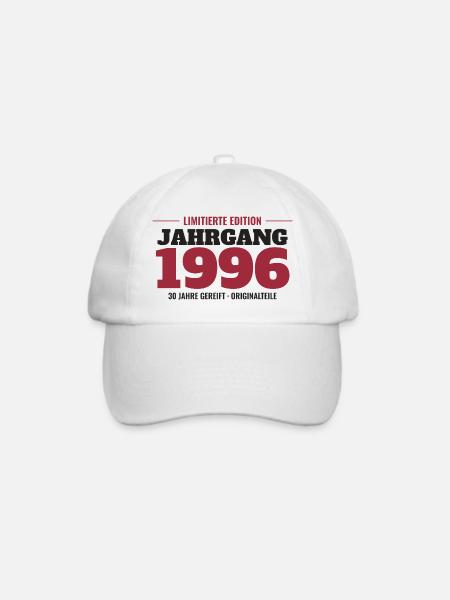 Jahrgang 1996 Limitierte Edition – 30. Geburtstag - Baseballkappe - Weiß/Weiß